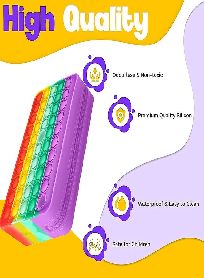 OANGO حقيبة أقلام رصاص أوانجو بوبيت، حقيبة تخزين أدوات مكتبية، لعبة بوب لتخفيف التوتر، حقيبة تخزين أدوات مكتبية، حقيبة مستحضرات تجميل للمكتب والمدرسة (مستطيلة) - Image 3
